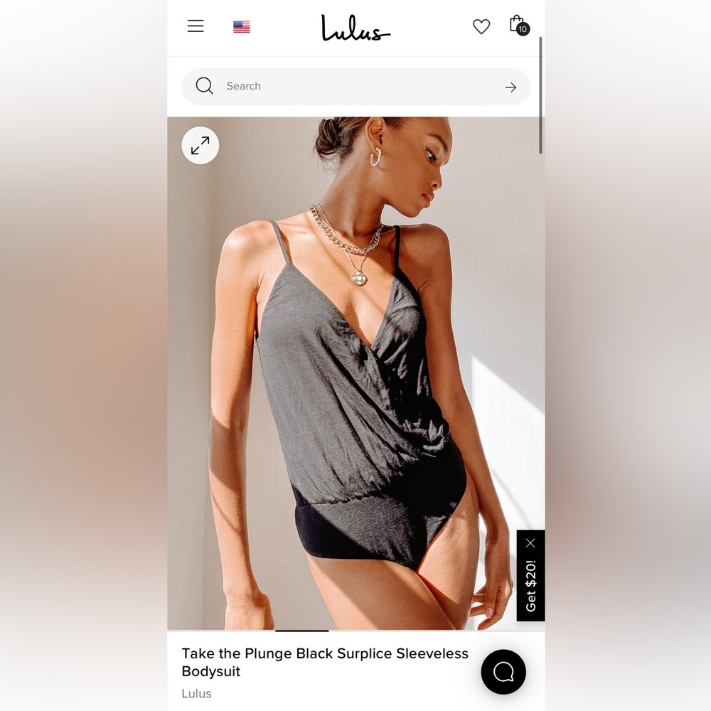 Lulus black surplice sleeveless body suit